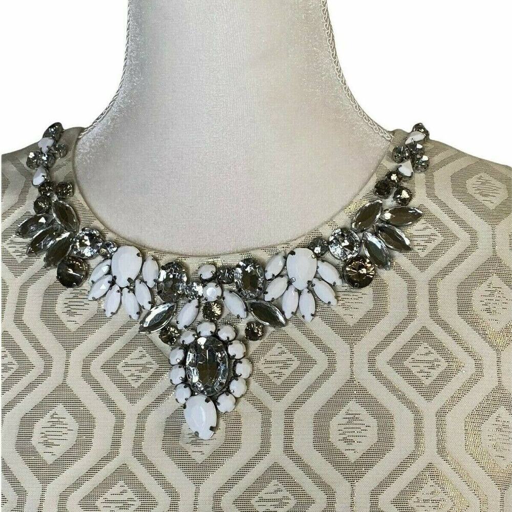White House black market Embellished ivory sz 0 cocktail dress - Picture 5 of 9